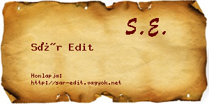 Sár Edit névjegykártya